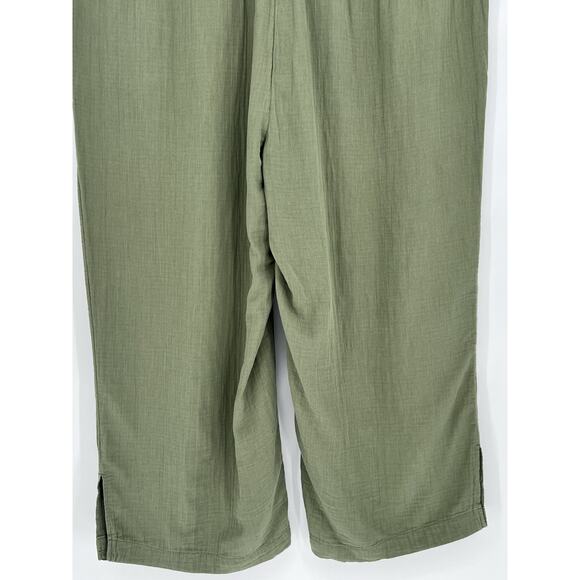 Old Navy High-Waisted Crinkle Gauze Super Wide-Leg Pants Size 4X Olive Green - Picture 11 of 11